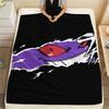 Black Gengar Printed Flannel Blanket, soft throw for bedroom sofa, washable, Christmas present, great gift.