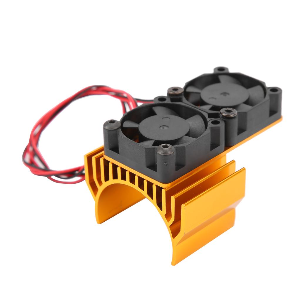 110 RC Car Motor Двойной вентилятор охлаждения с радиатором для BrushedBrushless Motor Gold