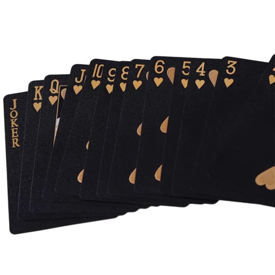 1PC Rose Black Gold Poker Cards, набор игровых карт, водонепроницаемый набор для покера,