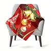 Christmas Bells Tree Customized Your Name Blanket Warm Comfortable Soft Blanket For Chair Office Sofa Bed Sofa Office Camping Suitable For Gifting