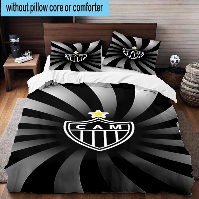 3pcs Clube Atlético Mineiro With Shield Bedding Set Duvet Cover Closure Includes 1 Duvet Cover & 2 Pillowcases Bedding Sets Home Decor Gifts