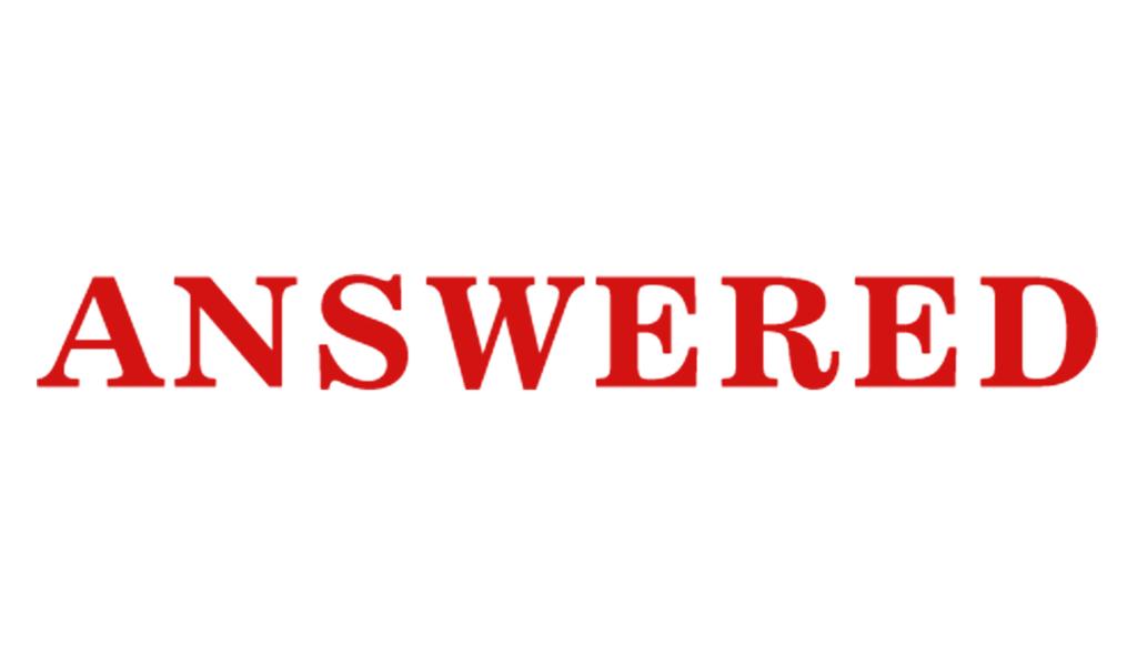 Printtoo Answered Self Inking Rubber Stamp Pre-Inked Office Stamp- Home Office Business Stationery, Black- 42 X 9