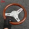 JDM 290mm 12inch Mini Real Wood Steering Wheel Universal for Racing Sports /Go Kart/SIM Race Game Steering Wheel