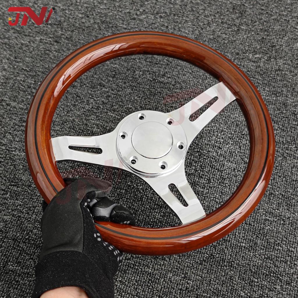 JDM 290mm 12inch Mini Real Wood Steering Wheel Universal for Racing Sports /Go Kart/SIM Race Game Steering Wheel