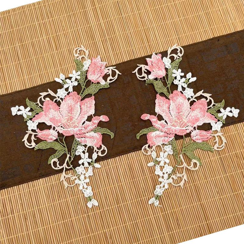 1 пара платье вышитые модные вышитые наклейки тканевые наклейки нижнее белье грудь цветок шитье своими руками полиэстер цветок аппликация