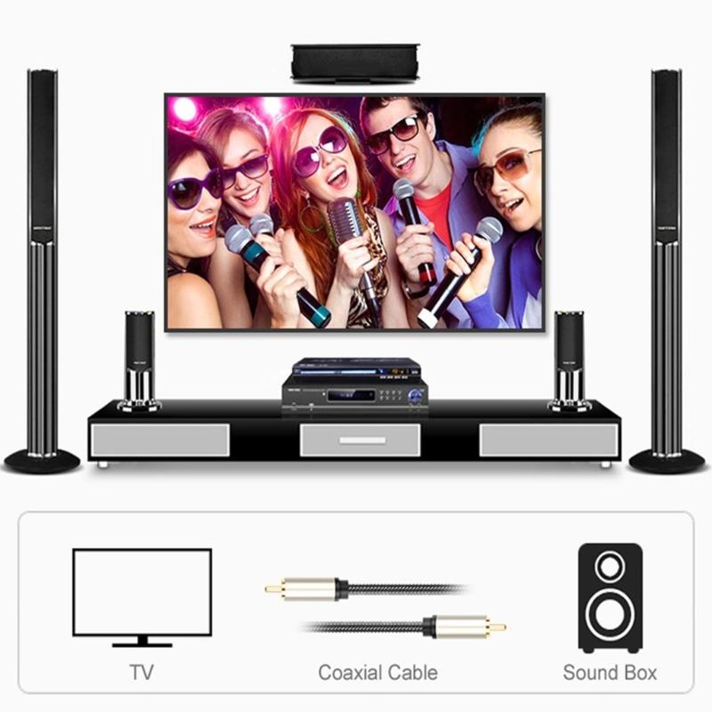Цифровой коаксиальный аудиокабель RCA (папа) - RCA (папа) Кабель для сабвуфера Нейлоновая оплетка Видеокабель RCA для сабвуфера, домашнего кинотеатра