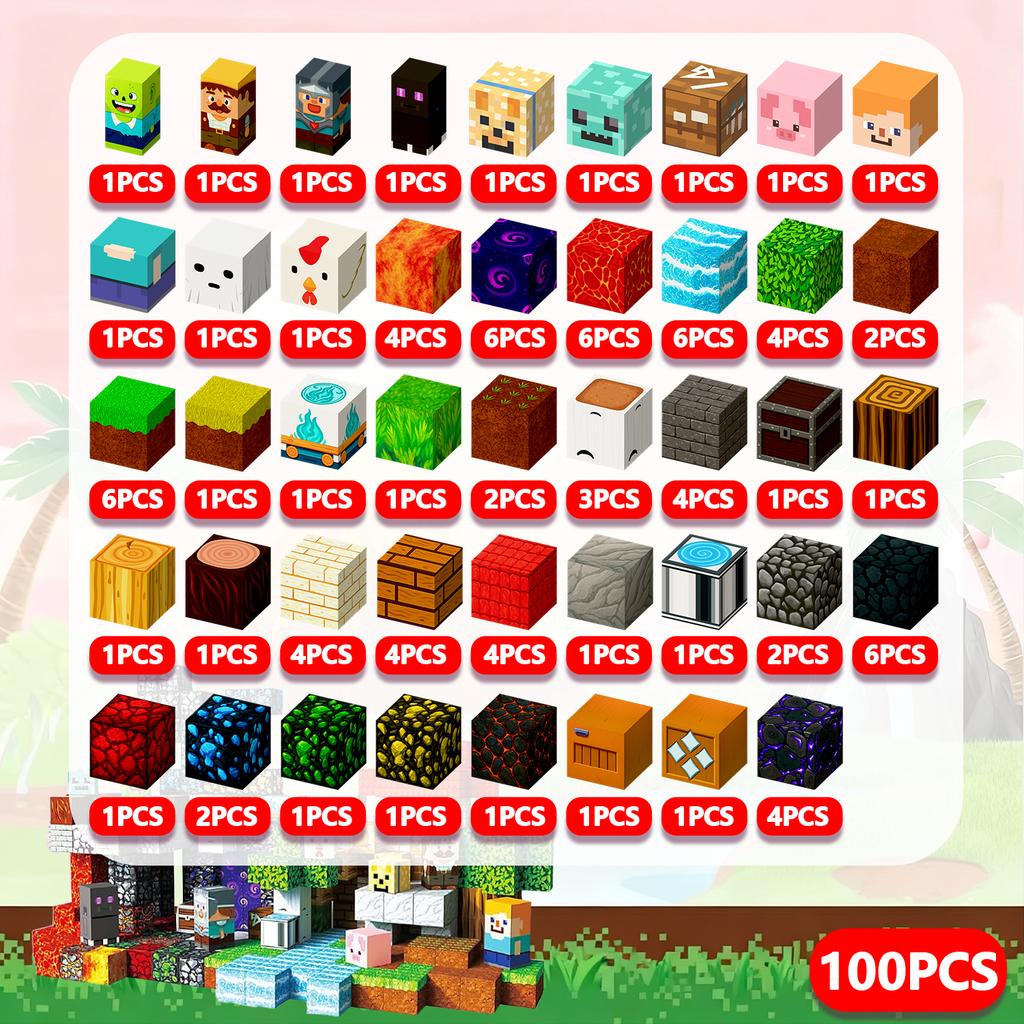 Magnetic Building Blocks Mine World Magnetic Ender Dragon Head Portal Construction Brick Cube Toy Set Gift For Boy Girl Children