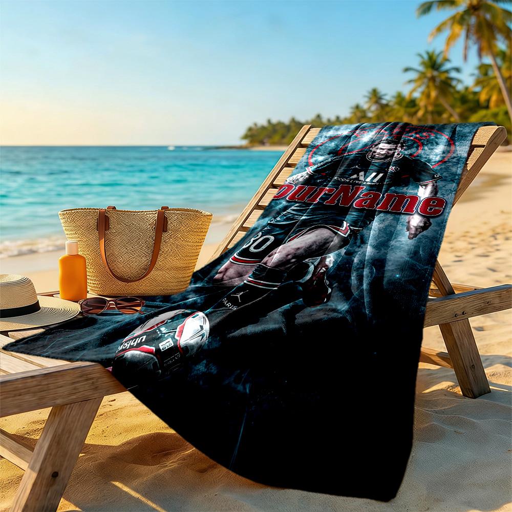 Psg Customizable Name Beach Towel Soft Durable Quick-Dry For Beach Bathroom Outdoor Swimming Pool Camping Picnic Yoga Diving Vacation Accessories