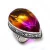 Bi-Color Tourmaline Gemstone 925 Steling Silver Jewelry Ring Size 7