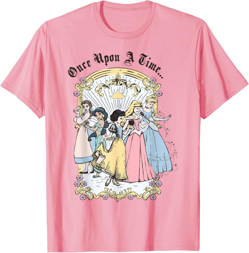 Fashion Casual Princess Once Upon A Time Vintage Cartoon T-Shirt S-4XL Unisex