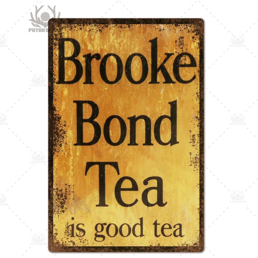 Tea Sign Metal Sign Plaque Metal Vintage Shabby Chic Tin Sign Metal Poster Decorative Iron Plate Kitchen Wall Decor