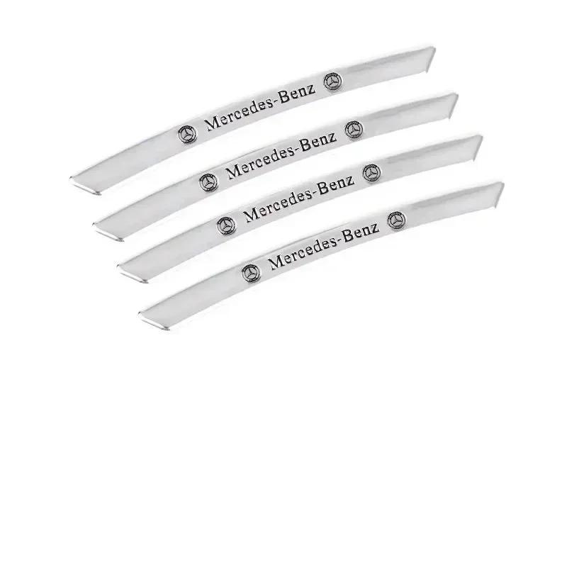 4pcs Aluminum Car Wheel Hub Badge Tire Rim Sticker Decor Accessorie For Mercedes Benz E C G M R S Class W204 W212 GLC AMG 4MATIC o2