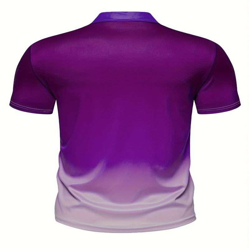 Летняя мужская повседневная рубашка-поло для активного отдыха, быстросохнущая, популярная, с градиентным принтом