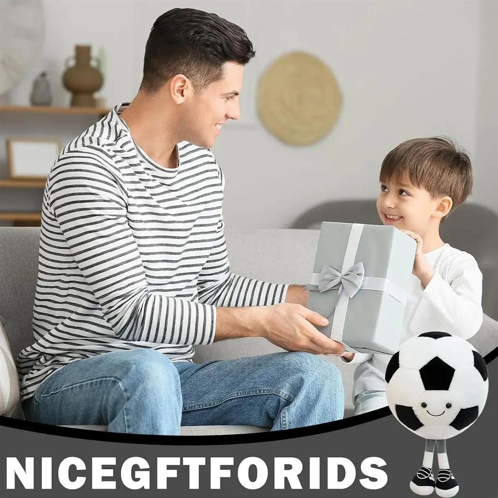 Football Plush Toy with Feet, Children's Decoration, Soft Cushion 27cm