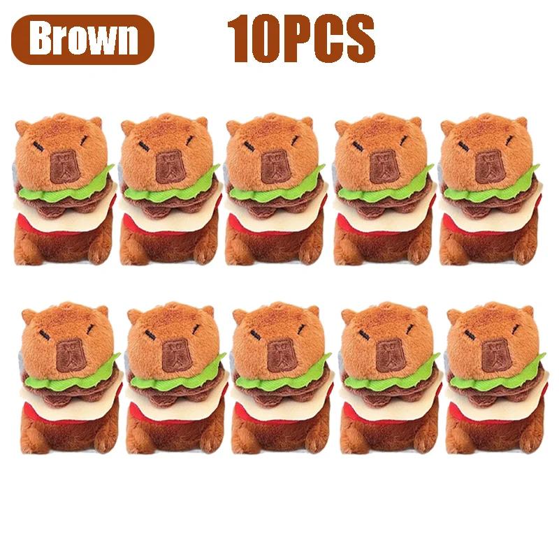 Capybara Hamburger Plush Stuffed Animal Cute Anime Fluffy Doll Soft Simulation Christmas Gift for Kids Girls