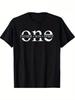 2025unisexs Round Neck Ribbed Short Sleeve Black And White Letter Design Family Church Group Apparel Regular Fit Casual Street