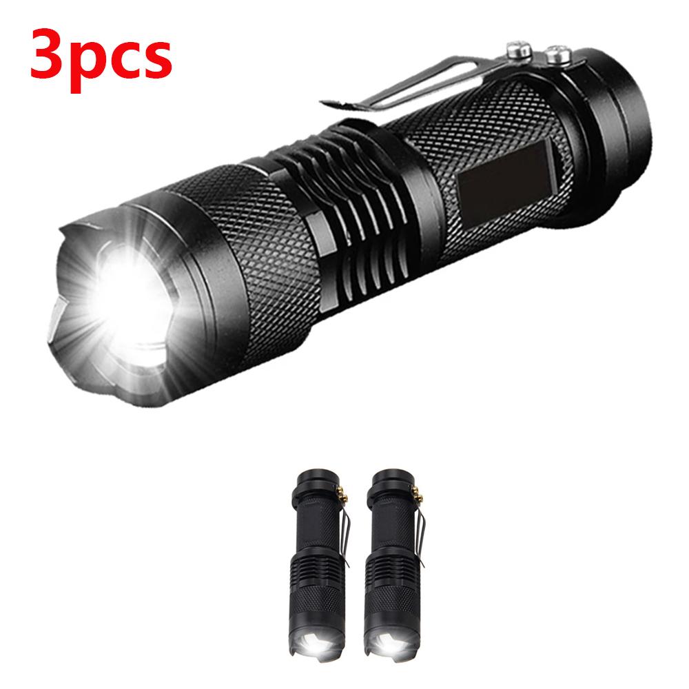 1/3/5/10Packs Portable Mini Q5 LED Flashlight Zoomable Tactical Lamp Torch Adjustable Focus Flashlight for Gift Hiking Camping