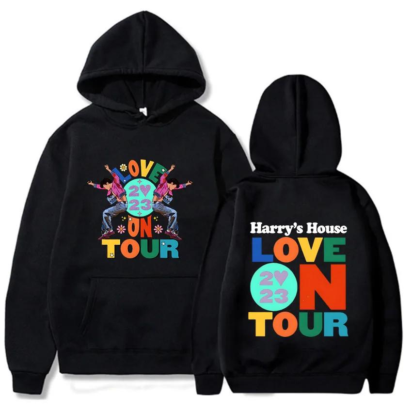 Худи Harrys House Love on Tour Мужская уличная одежда с принтом Оригинальность Эстетичная толстовка Унисекс Осеннее флисовое худи