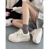 Queen Fan Platform White Shoes Women's 2025 New Autumn and Winter Retro Korean Trendy Cool Board Shoes Student Sports Shoes