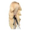 Women Long Curly Wig Middle Part Natural Looking Silky Heat Resistant High Temperature Fiber Ladies Gradient Color Front Lace Synthetic Hair