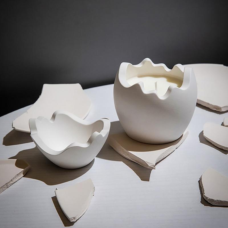 Egg Shape Candle Jar Mold Storage Box Silicone Mold With Lid Egg Candle Cup Gypsum Dripping Mold Craft Making Molds Decoration