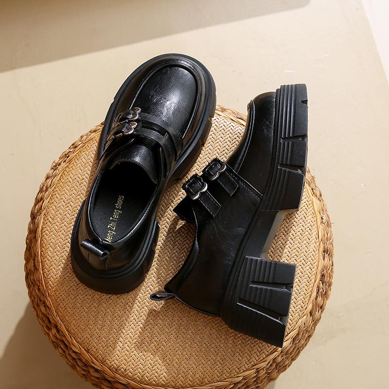 British Style Loafers Women's 2025 Autumn New Thick Heel Platform Retro Fashion Small Mary Jane Small Leather Shoes
