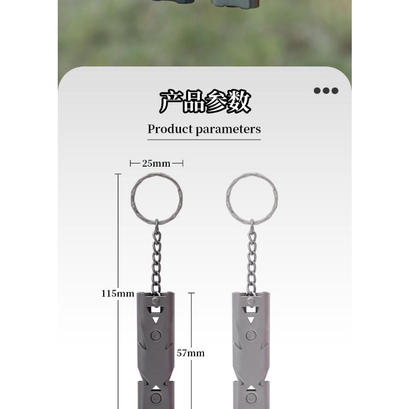 Double Tube High Frequency Loud Stainless Steel Outdoor Emergency Survival Rescue Whistle