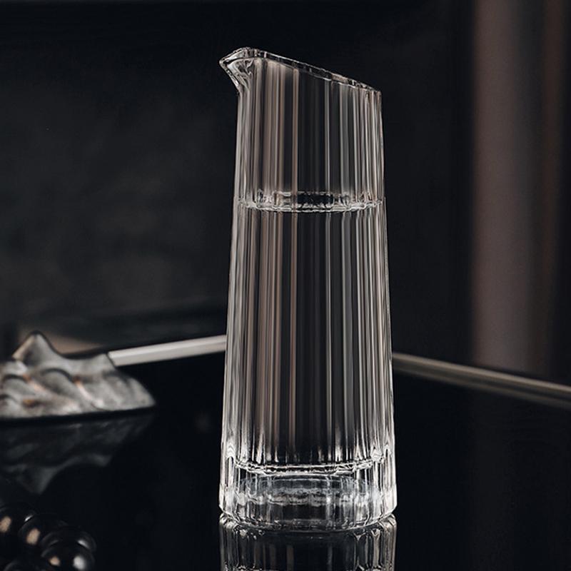 125ml Striped Wine Dispenser 2pcs Set Household Baijiu Pot Bar Transparent Drinkware Red Wine Dispenser Suitable for Gatherings