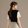 Женский вязаный топ с коротким рукавом и деталями на молнии от RAIN.CUN