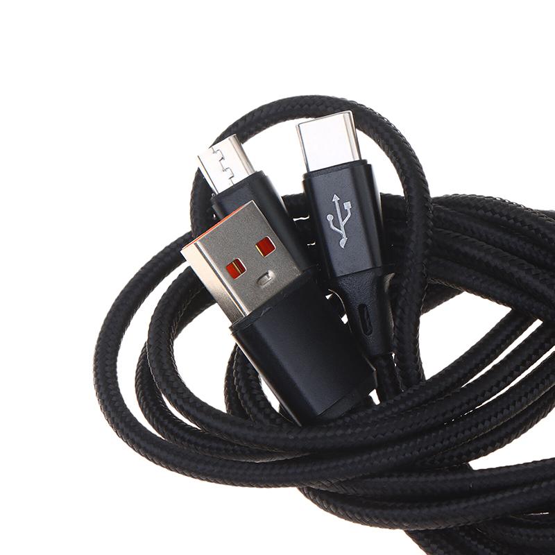 Быстрый зарядный кабель USB C 2-в-1, 5A, Y-разветвитель, Micro USB, дата-кабель для телефонов Android, планшетов, использования в автомобиле, в путешествиях