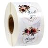 50pcs/lot Paper Flowers Thank You Stickers for Wedding Favors and Party Seal Labels  Business Packing Label Stationery Sticker