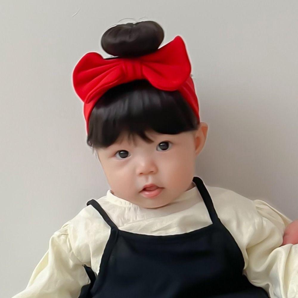 Cotton Baby Hair Bands Wig Cute Bangs Chignons Headband Newborn Wig Headband Photography Props