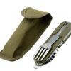 Stainless Steel Folding Multi-tool: Knife, Fork, and Spoon for Outdoor Survival