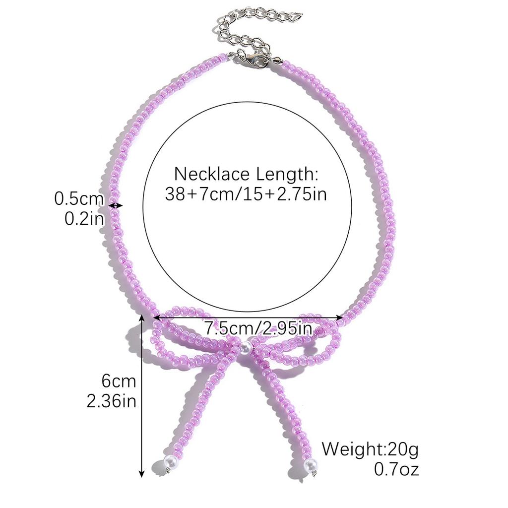 Ожерелье-бант Женское Весеннее Хрустальное Бисером Жемчужное с Кисточкой Ожерелье-бант Ожерелье Маленькое Свежее