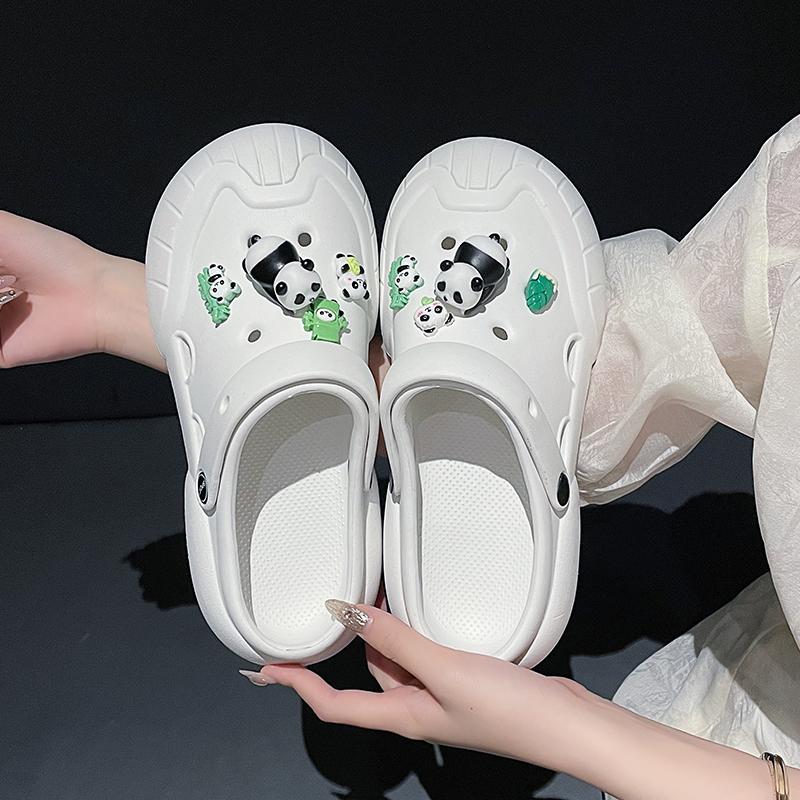 Men's Women's Baotou Platform Trend Heighten Hole Shoes Outdoor Non Slip Lightweight Comfortable Sandals Lovers Hawaii Casual Half Shoes