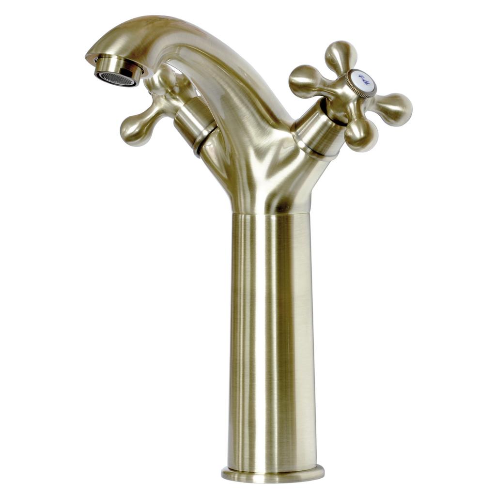 Luxor Tall Free-Standing Washbasin Tap, Antique Brass Color