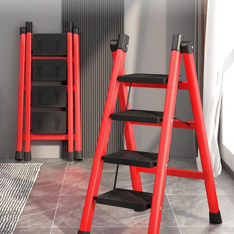 Folding Telescopic A-Frame Household Ladder, Thickened Step Stool, 3-4 Steps, Multifunctional Indoor Use.