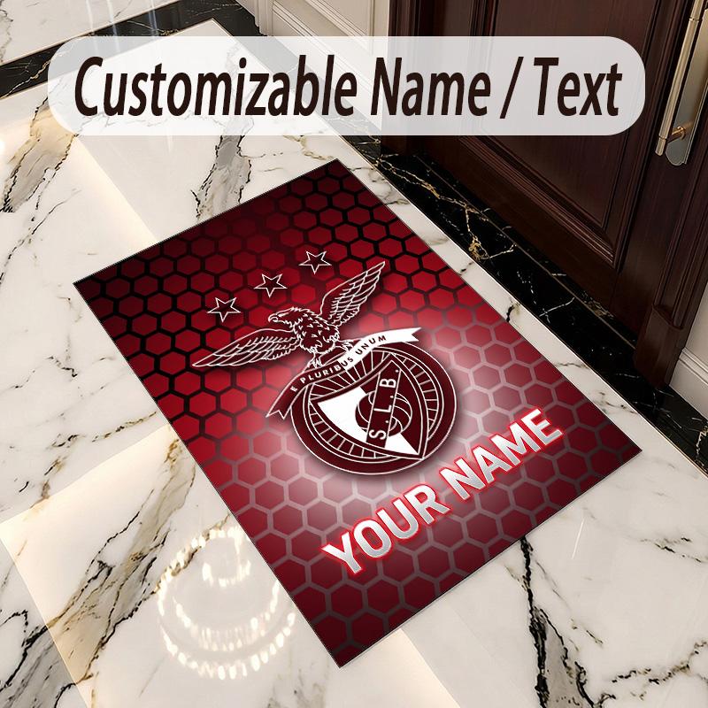 Crystal Velvet Rug Benfica FC Print Custom Name Text Floor Mat Home Decor