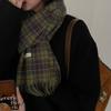 Green Plaid Scarf for Men and Women Winter High End Ins Style Student Korean Version Cute Versatile Shawl for Women