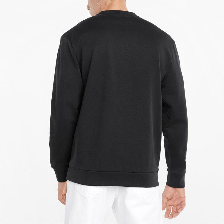 Puma Утепленный спортивный вязаный свитер с логотипом Crew Logo на флисовой подкладке, мужские топы, черный 846545-01