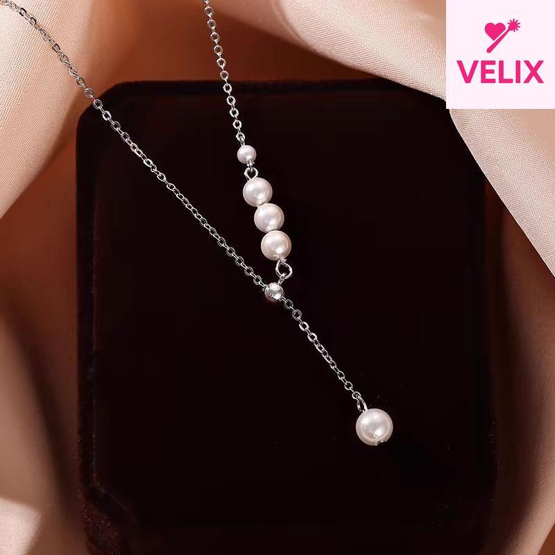 Premium Titanium Steel Pearl Tassel Necklace For Women Korean Ins Niche Light Luxury Versatile High Sense Daily Collarbone Jewelry 2025 New