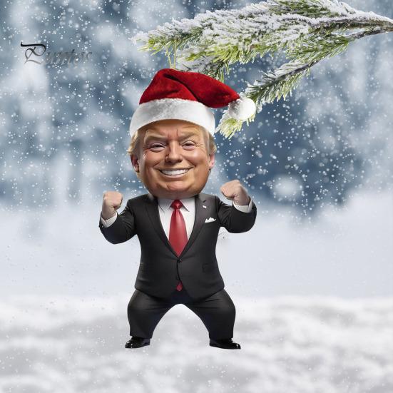 Рождественское украшение Трампа 2D акриловое зеркало заднего вида автомобиля подвеска мультфильм Трамп рождественская елка украшение для двери рюкзака