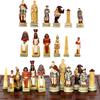 Role Theme Chess Set - Resin Material And Hand-Painted With Embossed Leather Chess Board - 32 Pieces - Ideal Gift Board Game