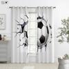Sports Football Wall-Breaking 3d Printing Curtains Modern Simple Fashion Curtains Bedroom Living Room Kitchen Decorative Curtain