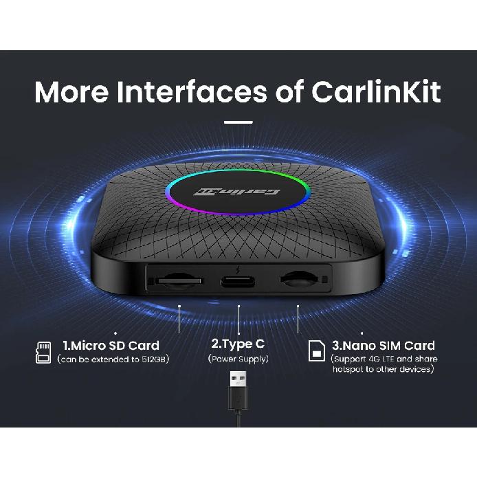 CarlinKit Carplay Ai Box Android 13 11 ТВ-бокс SM6225 QCM6125 2290 Беспроводной Android Auto Car Play Box 4G LTE Бокс для потокового видео