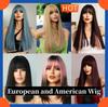 Popular Long Wig for Women Synthetic Wig with Bangs Hair Headgear