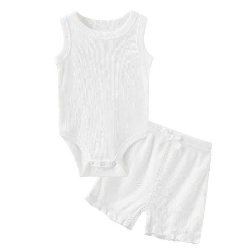 KIDDIEZOOM Комплект одежды для новорожденных, жилет, боди + штаны, комплект из 2 предметов, повседневная одежда для маленьких мальчиков и девочек 0-12 месяцев