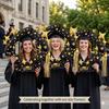 1 шт. Рамка для фотобудки на выпускной, Шар с золотой фольгой, Матовый черный шар из майлара, Фоторамка в форме шапки выпускника для взрослого