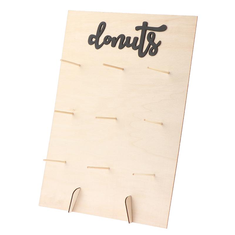 Wooden Donuts Wall Display Stand Holder - Candy Sweets Doughnut Rack For Party