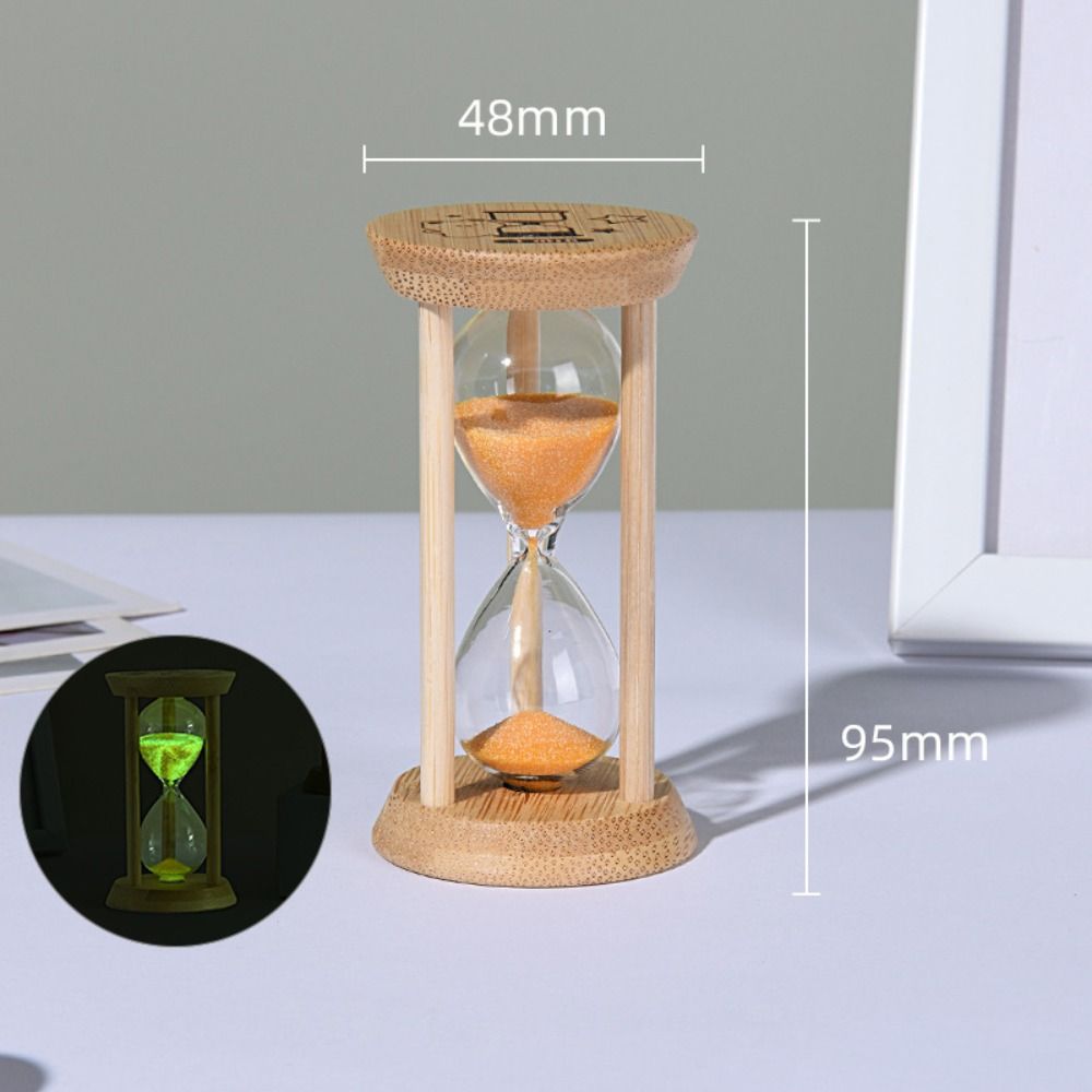 Бамбуковый светящийся песочный таймер Креативные декоративные песочные часы Подарочные флуоресцентные песочные часы для дома